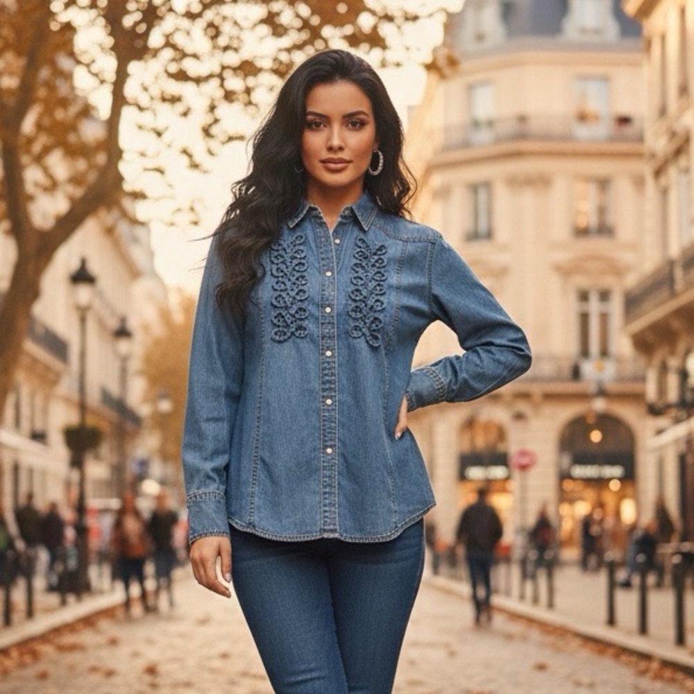 Western Style Jean Shirt